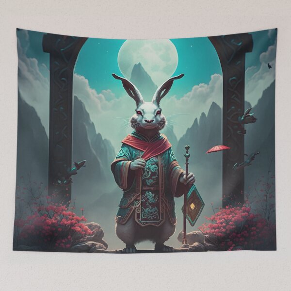 Item preview, The Year of The Rabbit 2023, Chinese Zodiac New Year 2023 - AI-Generated surrealist Art designed and sold by Flowsaiartshop.