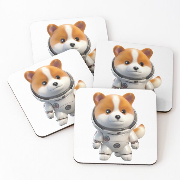 Artikelvorschau, Astronaut style shiba inu dog, kitten isolated object 10 entworfen und verkauft von jetaiart.