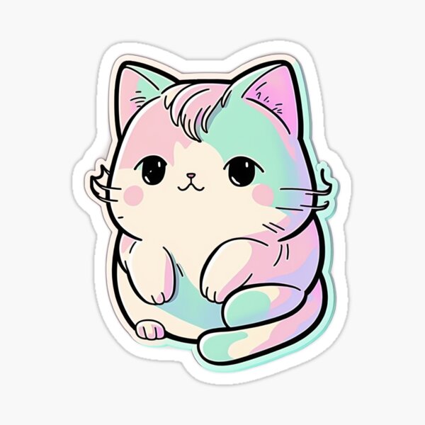 Vista previa del artículo con la obra «gato chibi», diseñado y vendido por ArtisanTrends.