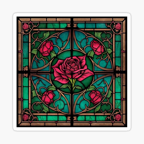 Artikel-Vorschau von Barocke elegante extravagante Glasmalerei Rose, designt und verkauft von Mumzy2many.