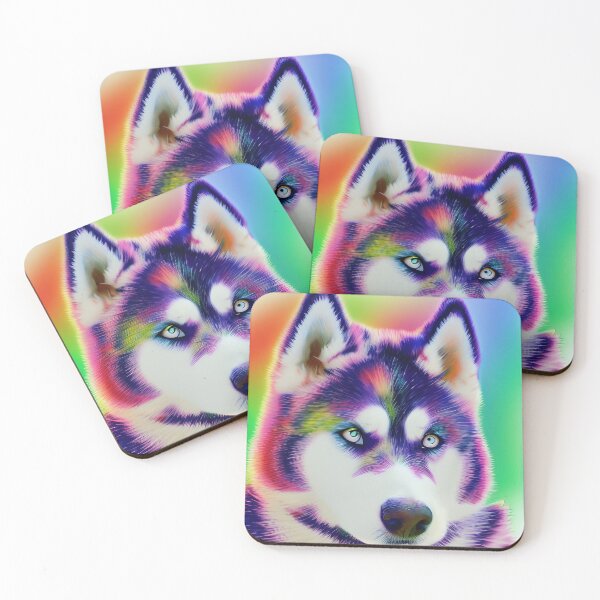 Item preview, A Rainbow Husky, Colouful husky, coloured husky designed and sold by Doggymadness.