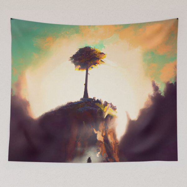 Item preview, Solitude: A Majestic Tree on a Lonely Rock designed and sold by ReshCastella.
