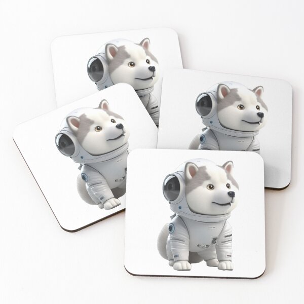 Artikelvorschau, Astronaut style Siberian Husky dog, kitten isolated object 14 entworfen und verkauft von jetaiart.