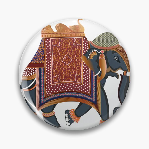 Item preview, Mughal Empire Decorative Elephant Illustration designed and sold by Pixora Art.