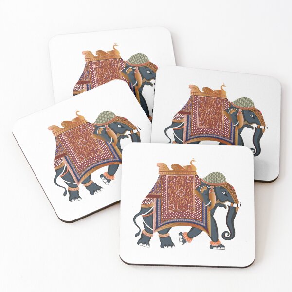 Item preview, Mughal Empire Decorative Elephant Illustration designed and sold by Pixora Art.