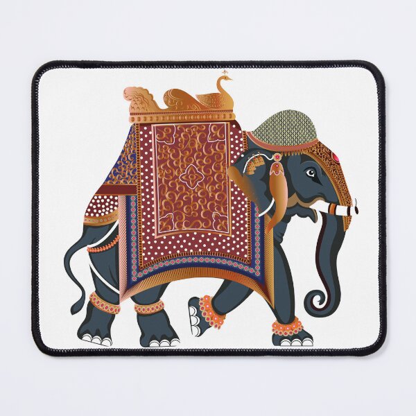 Item preview, Mughal Empire Decorative Elephant Illustration designed and sold by Pixora Art.