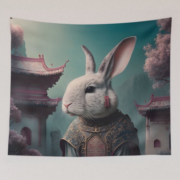 Item preview, The Year of The Rabbit 2023, Chinese Zodiac New Year 2023 - AI-Generated surrealist Art designed and sold by Flowsaiartshop.