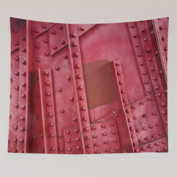 Item preview, Faded Red Painted Rivet Steelwork Details (Bascule Bridge) designed and sold by texturebank.