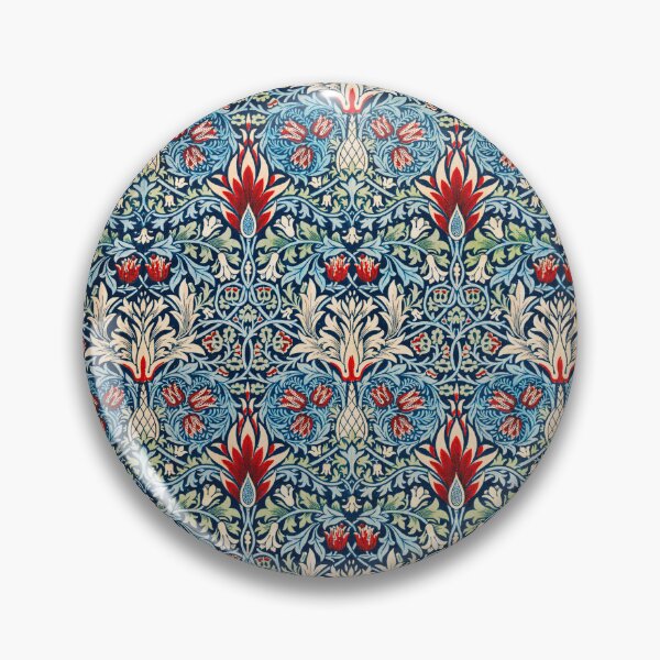 Item preview, SNAKESHEAD RED FLOWERS, WHITE BLUE SWIRLS FLORAL PATTERN designed and sold by BulganLumini.
