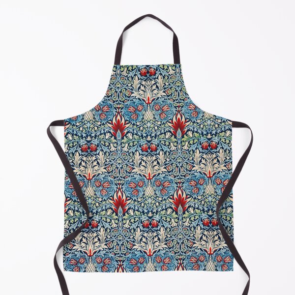 Item preview, SNAKESHEAD RED FLOWERS, WHITE BLUE SWIRLS FLORAL PATTERN designed and sold by BulganLumini.