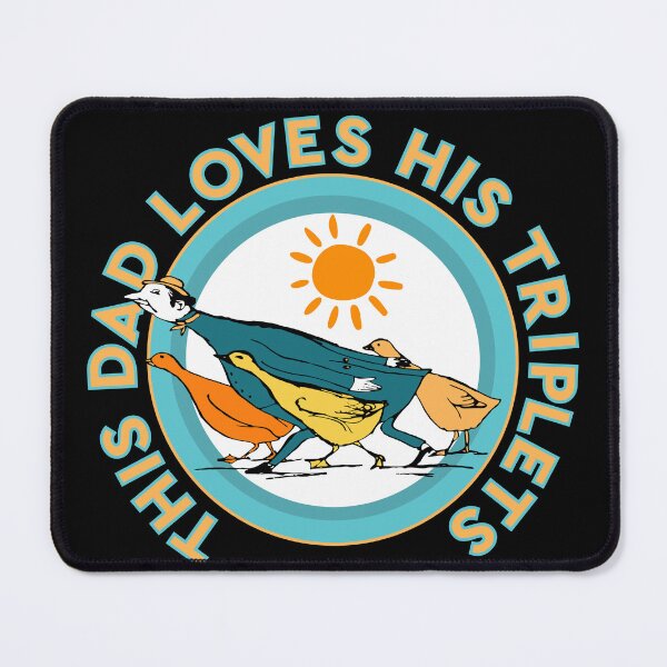 Item preview, This Dad Loves His Triplets Silly Man And Colorful Ducks Vintage Edward Lear Illustration designed and sold by Zazizu.