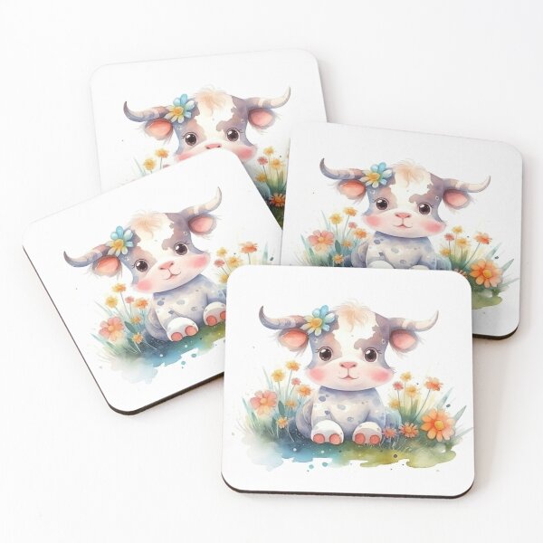 Item preview, Moo-blooms Magic: Baby Cow Floral Frolic designed and sold by NorthFoxGraphic.