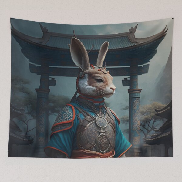 Item preview, The Year of The Rabbit 2023, Chinese Zodiac New Year 2023 - AI-Generated surrealist Art designed and sold by Flowsaiartshop.