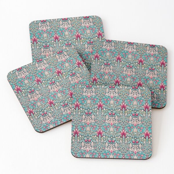 Item preview, SNAKESHEAD PINK FLOWERS, AND TEAL BLUE LEAVES FLORAL  PATTERN designed and sold by BulganLumini.