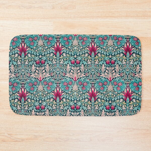 Item preview, SNAKESHEAD PINK FLOWERS, AND TEAL BLUE LEAVES FLORAL  PATTERN designed and sold by BulganLumini.