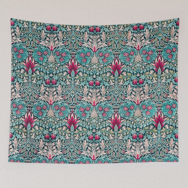 Item preview, SNAKESHEAD PINK FLOWERS, AND TEAL BLUE LEAVES FLORAL  PATTERN designed and sold by BulganLumini.