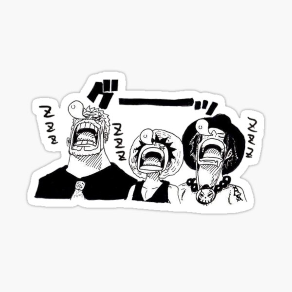 Stickers Monkey D. Luffy One Piece Couleur Noir Taille 10 cm