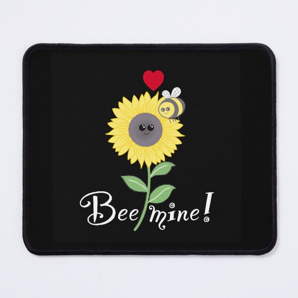 Item preview, Bee mine, bee sunflower love on black  designed and sold by QuirkyBeez.