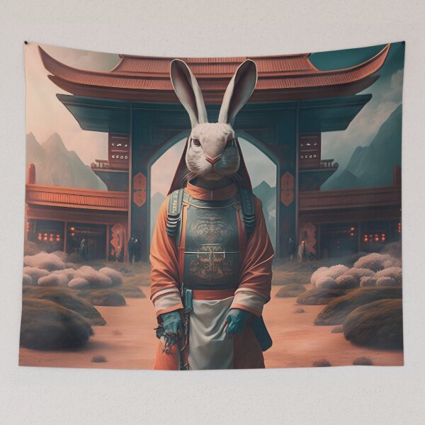 Item preview, The Year of The Rabbit 2023, Chinese Zodiac New Year 2023 - AI-Generated surrealist Art designed and sold by Flowsaiartshop.
