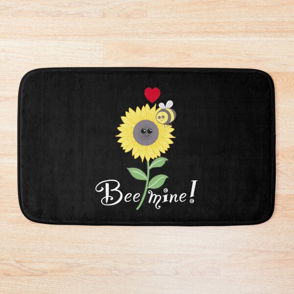 Item preview, Bee mine, bee sunflower love on black  designed and sold by QuirkyBeez.