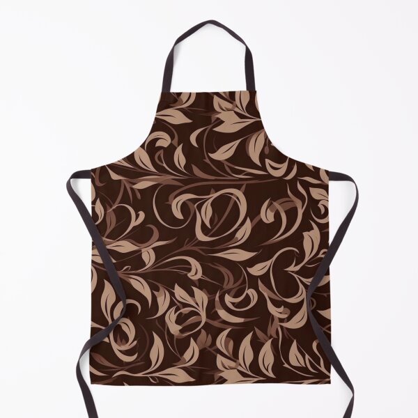 Item preview, Mocha Vintage Floral on Chocolate Brown Pattern Mocha Floral A Line Dress Vintage Home Decor designed and sold by iPaint Airbrush Studio.
