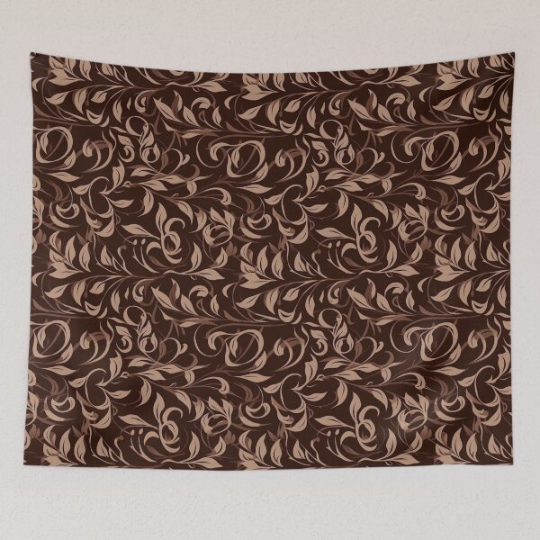 Item preview, Mocha Vintage Floral on Chocolate Brown Pattern Mocha Floral A Line Dress Vintage Home Decor  designed and sold by iPaint Airbrush Studio.