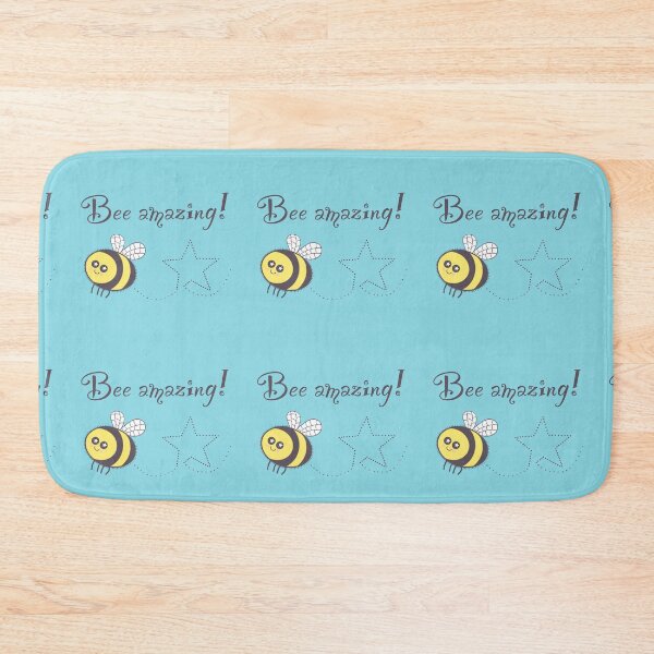 Item preview, Bee Amazing on duck egg blue designed and sold by QuirkyBeez.