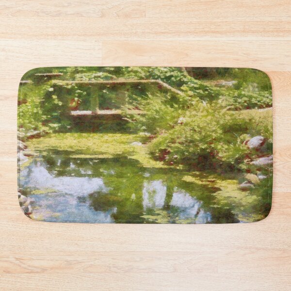 Item preview, Rustic Wooden Footbridge Over A Creek Impressionist Art designed and sold by taiche.