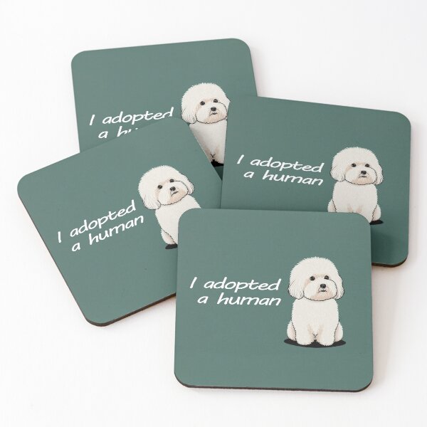 Item preview, Funny Bichon dog quote text adopting a human designed and sold by ManuelAndreas.