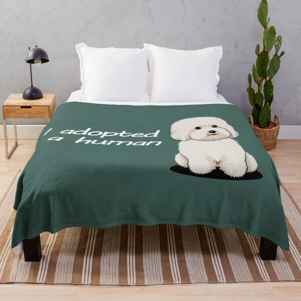 Item preview, Funny Bichon dog quote text adopting a human designed and sold by ManuelAndreas.