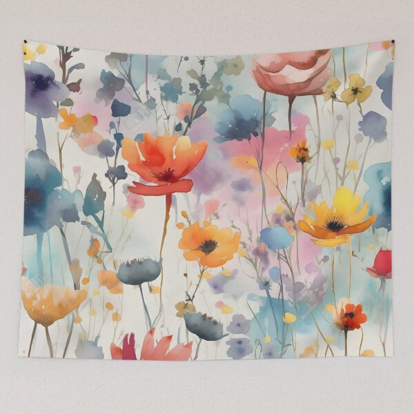 Item preview, field of wild flowers designed and sold by vansausart.