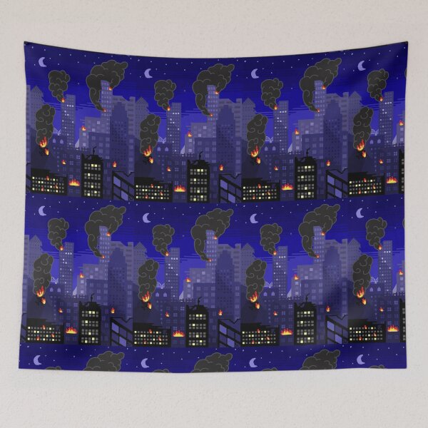Item preview, 8-Bit Bombed City on Fire designed and sold by Kitmagic.