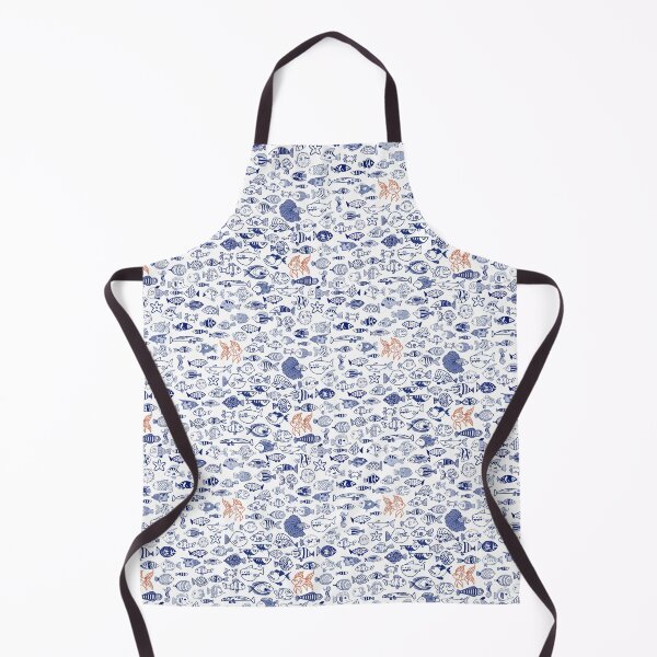 Item preview, Hand Drawn Goldfish in a Sea of Bluefish designed and sold by BEllenDesigns.