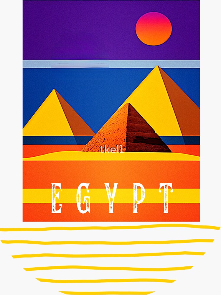 "Egypt Pyramids Desert Sunset" Sticker for Sale by tkel1 Redbubble