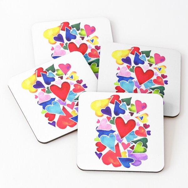 Item preview, Colorful Watercolor Hearts designed and sold by MCLegault.