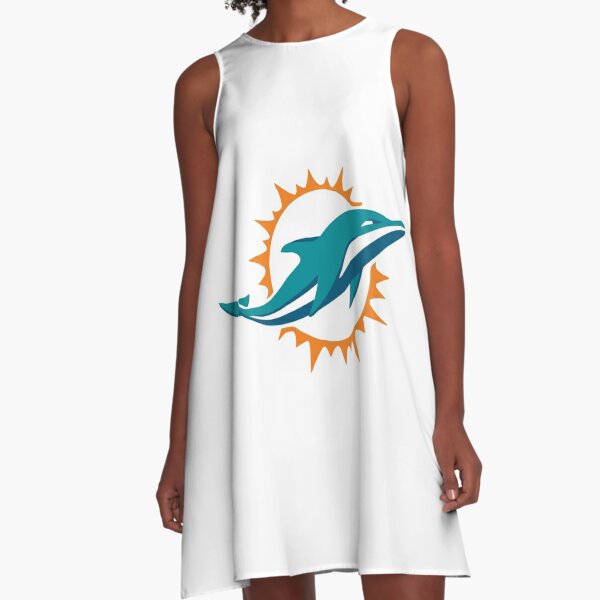 Miami Dolphins Womens Keyhole Neck Sleeveless Sundress Summer Casual Dress  Gifts