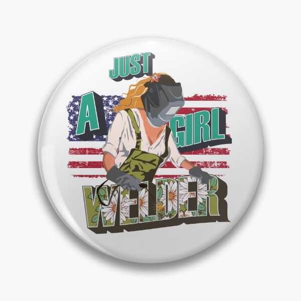 Item preview, Just a welder girl 90s retro style Usa flag welders  designed and sold by HomeCoquette.
