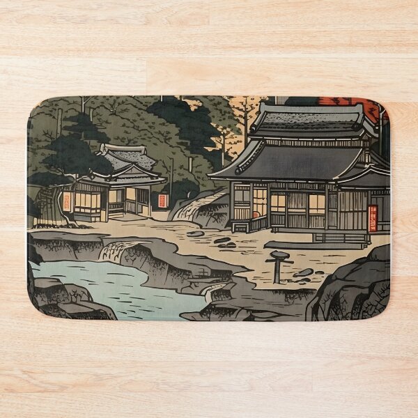Item preview, Vintage Japanese Village: A Glimpse into Tradition - Ukiyo-e Print of Shirahone Hotspring and Japanese Landscape designed and sold by EmmiFoxDesigns.