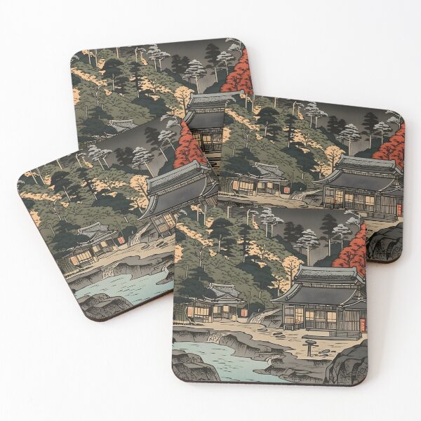 Item preview, Vintage Japanese Village: A Glimpse into Tradition - Ukiyo-e Print of Shirahone Hotspring and Japanese Landscape designed and sold by EmmiFoxDesigns.