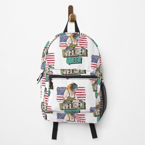Item preview, Welder queen floral pattern 90s retro style Usa flag welders designed and sold by HomeCoquette.