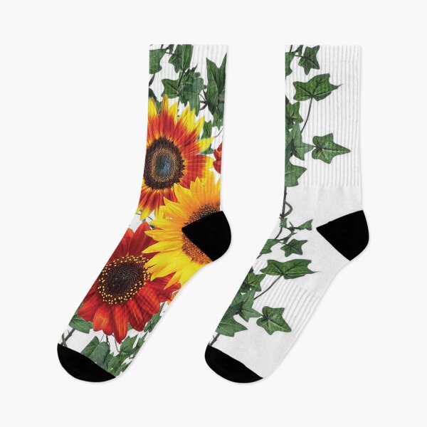 Item preview, SUNFLOWERS ENGLISH IVY VINES WHITE ART designed and sold by sharlesart.