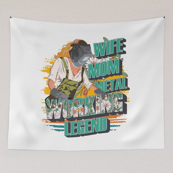 Item preview, Welding girl quote Heavy metal welding queen floral pattern 90s retro style designed and sold by HomeCoquette.