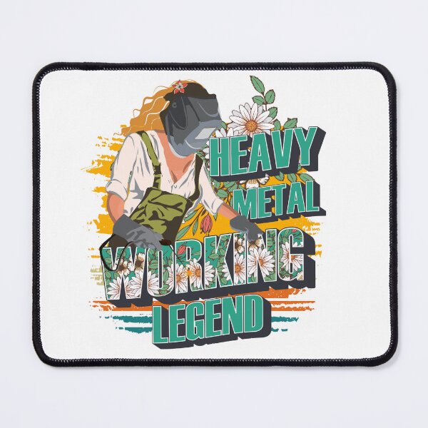 Item preview, Welding girl quote Heavy metal welder legend floral pattern 90s retro style designed and sold by HomeCoquette.
