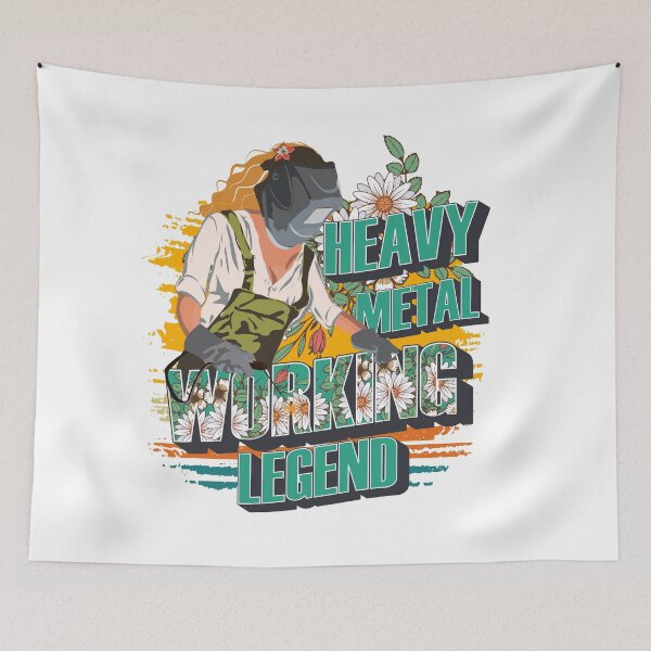 Item preview, Welding girl quote Heavy metal welder legend floral pattern 90s retro style designed and sold by HomeCoquette.