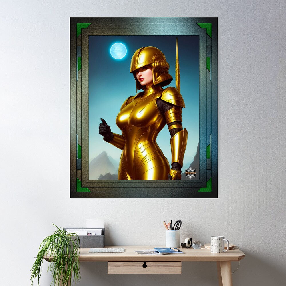 The Starlight Explorer Golden Age Of Sci-Fi AI Concept Art by Xzendor7 - Definitely An Alluring Suit 2 The Starlight Explorer Golden Age Of Science Fiction AI Concept Art by Xzendor7 Wall Poster