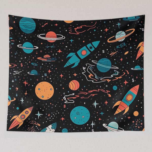 Item preview, Galactic Joyride: A Vector Seamless Pattern of Space Objects designed and sold by SweetRepeat.