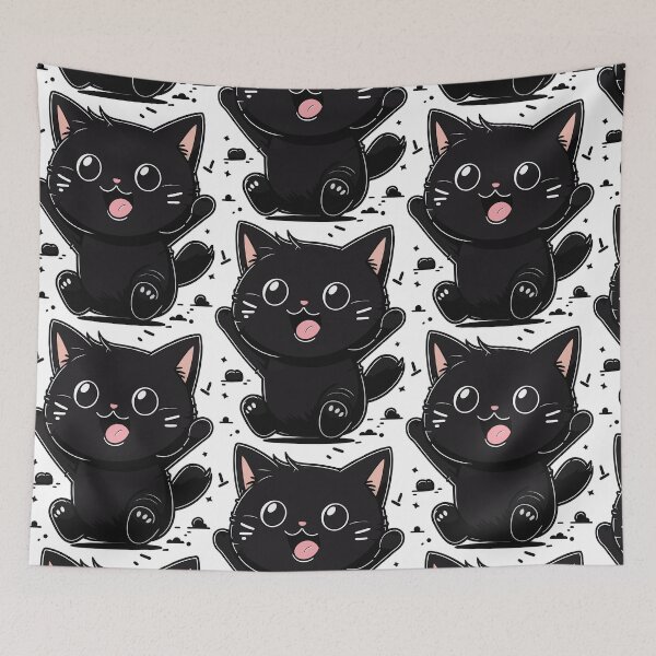 Aperçu de l'œuvre Heureux minou noir créée et vendue par NVDesigns.
