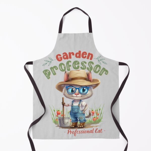 Item preview, cat with glasses - garden professor designed and sold by PositiveIdeas.