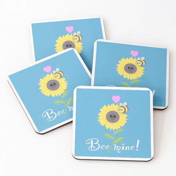Item preview, Bee mine, bee sunflower love on teal designed and sold by QuirkyBeez.