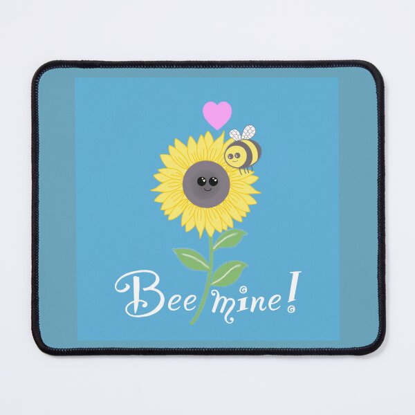 Item preview, Bee mine, bee sunflower love on teal designed and sold by QuirkyBeez.
